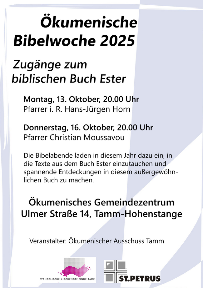 Ökumenische Bibelwoche 2025 Ökumenische Bibelwoche 2025